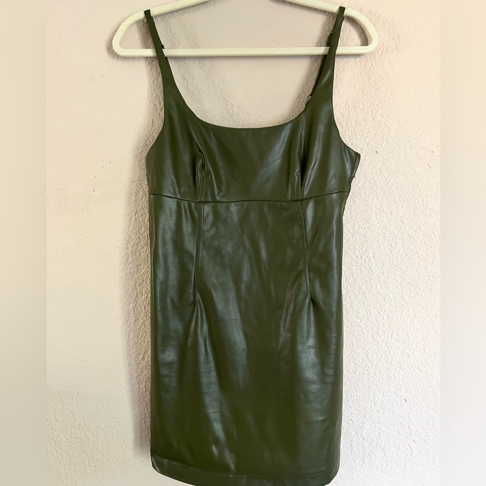 Faux leather dress